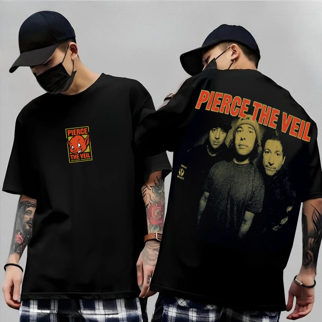 Pierce The Veil Vintage T-Shirt Rock Concert Merch Vintage Graphic Tee Alternative Metal Music Apparel Unisex Fan Gift Tee Tops