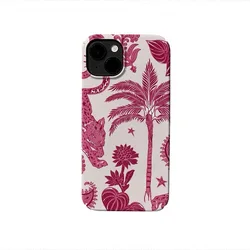 Pink Flower Leopard Cartoon Case for IPHONE 16 15PRO MAX 14 13 PRO 13 PRO MAX 15 15PLUS 11 Case Acrylic Hard Mobile Phone Cases