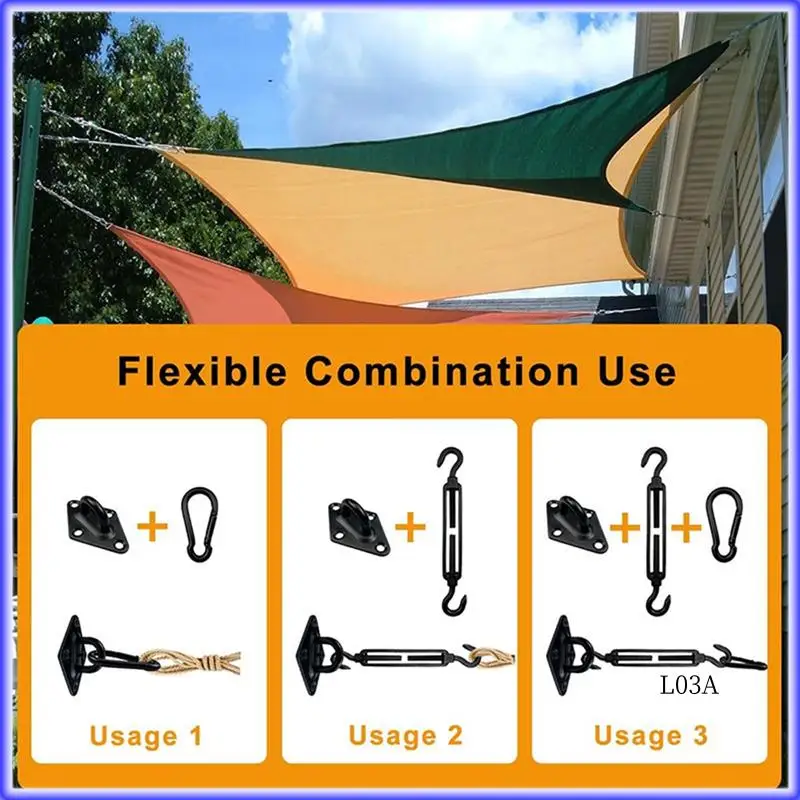 

RM-44 Pcs Sun Shade Sail Hardware Kit For Triangle Rectangle Sun Shade Sail Installation,For Patio, Garden Outdoors