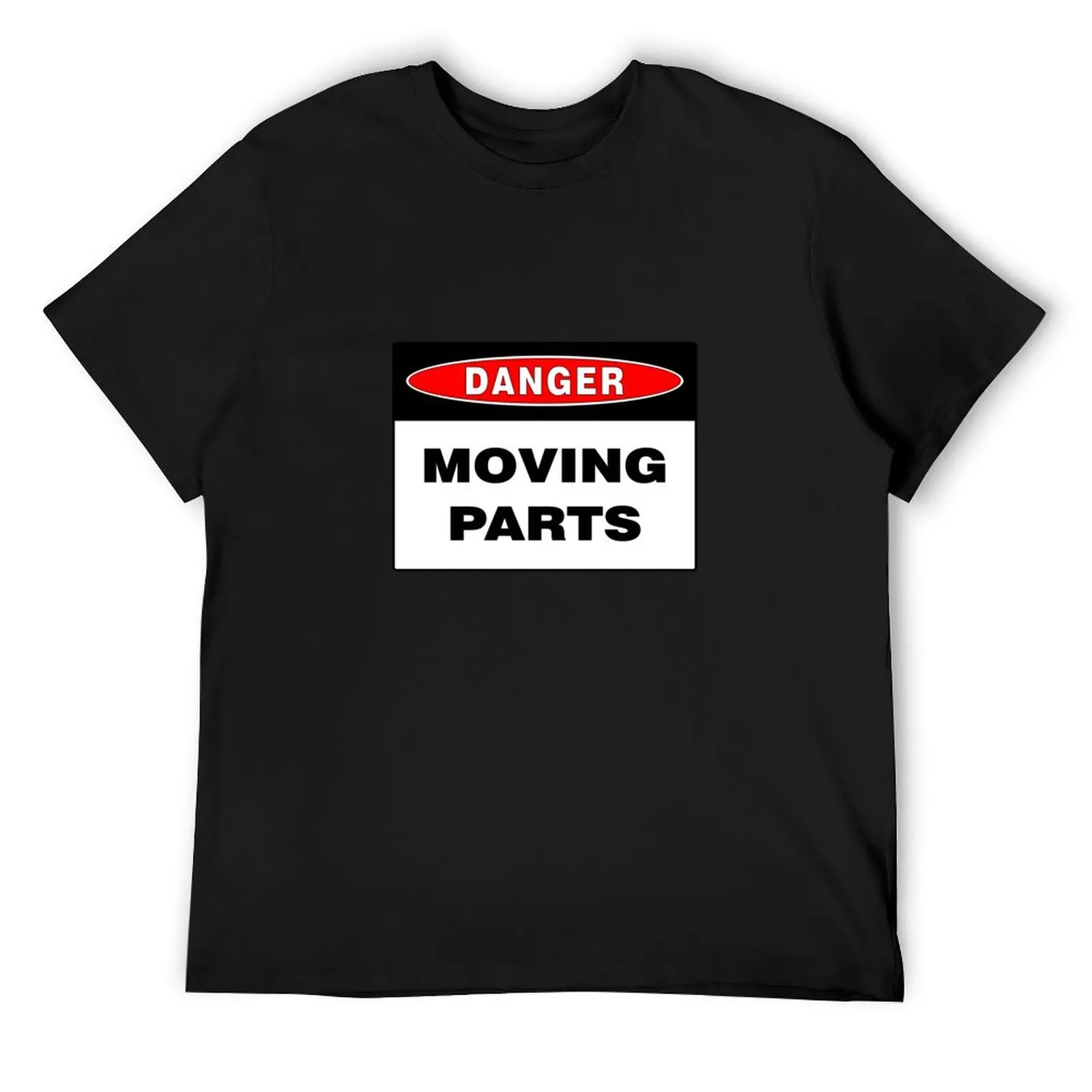 

Danger Moving Parts Sign with Bold Text T-Shirt graphics vintage graphic tee men t shirt