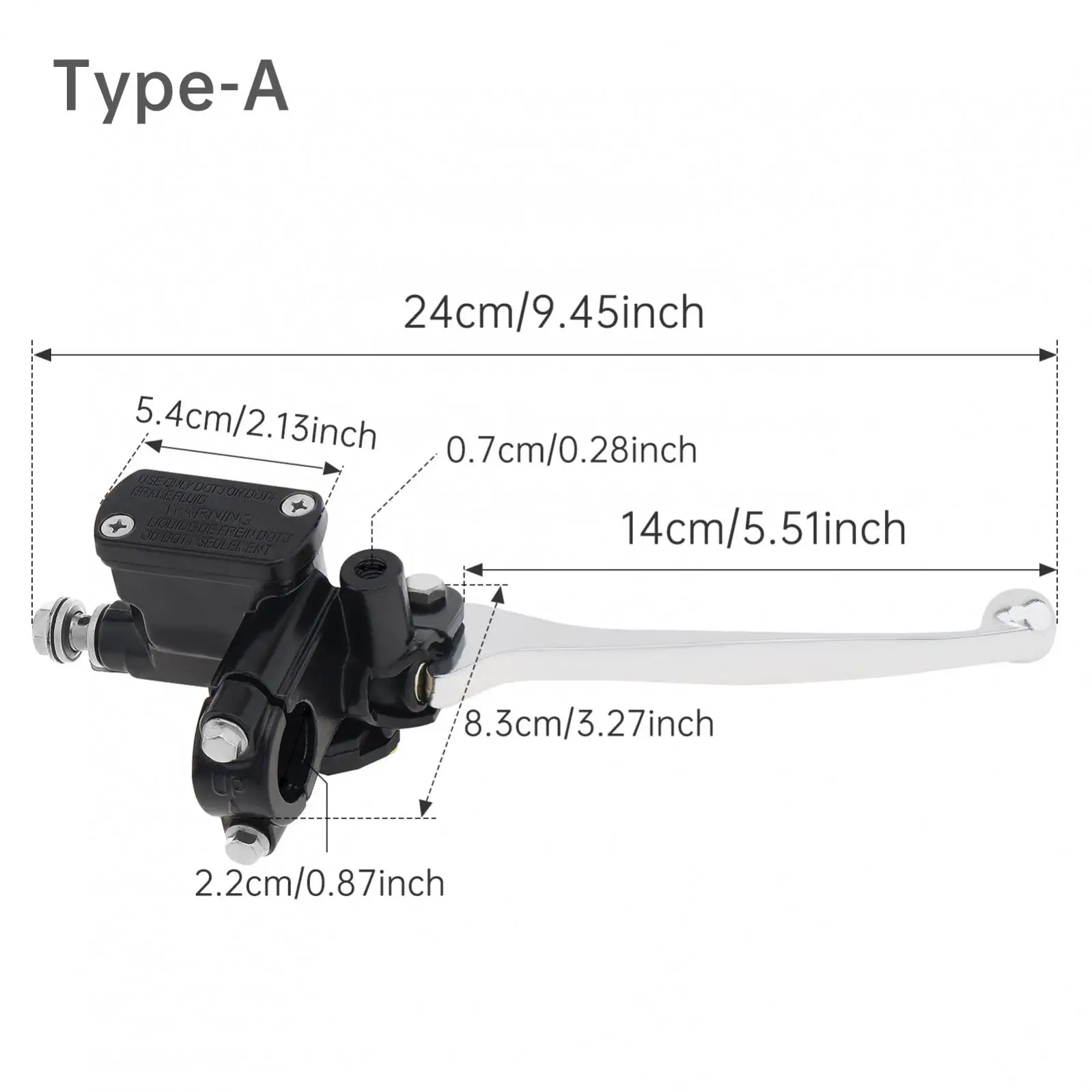 Hydraulische Remmen Motorfiets Rempomp 8Mm Achteruitkijkspiegel Draad Cilinderpomp Handvat Accessoires Rechts Links Koppelingshendel