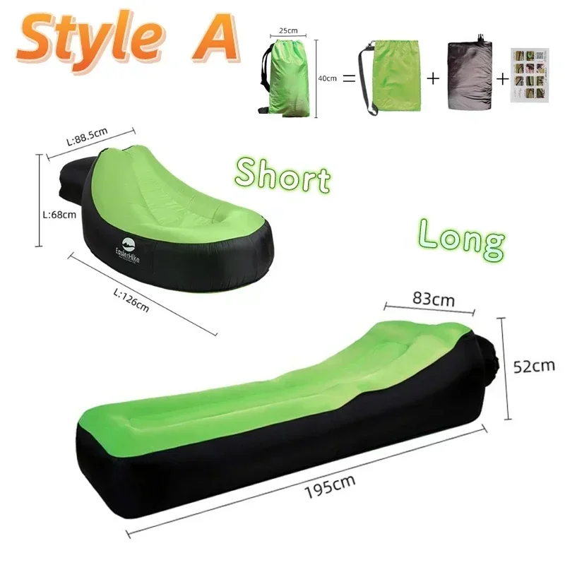 Inflatable Sofa Mattress Folding Camping Mat Air Bed Single Size Outdoor Sleeping Pad for Trips Pillow Portable Outdoor Mat