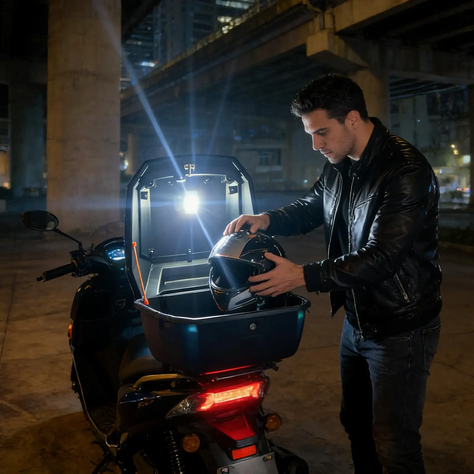

Trunk Light Motorcycle Tail Case Lamp Automatic Sensing Rechargeable LED Car Lights Interior For Trunk Storage Cabinet Scooter