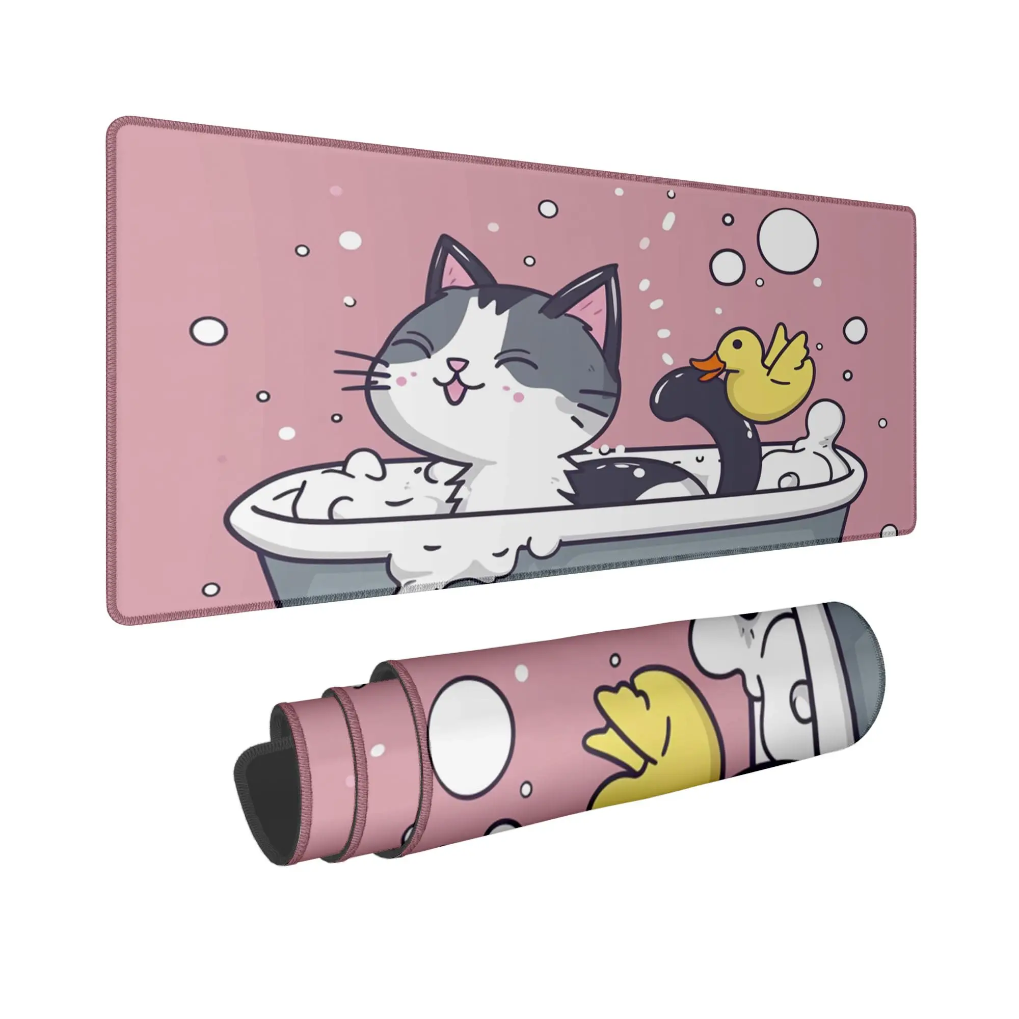 

Bathing Cats Art Gaming Mouse Pad Laptop Keyboard Desk Mat Non-slip Base Suitable for Gamers and Office Decoration 900*400MM