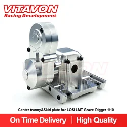 VITAVON LMT CNC aluminum7075 Center Tranny+Skid plate for LOSI Grave Digger 1/10