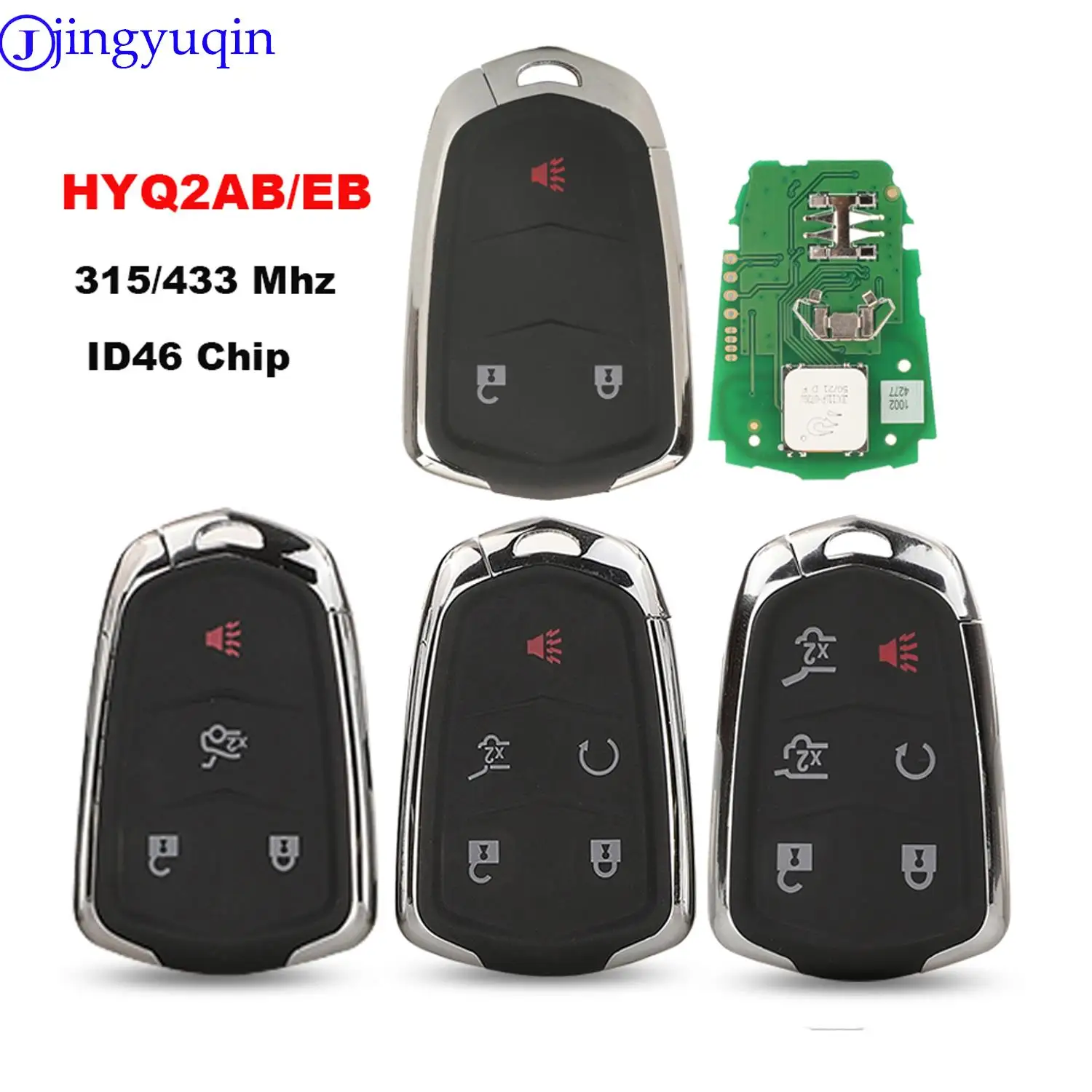 jingyuqin 315/433MHz Smart Remote Car Key 3/4/5 B For Cadillac ATX ATS CTS SRX XTS CT6 ATSL XT5 Escalade 2014 2015 2016 2017