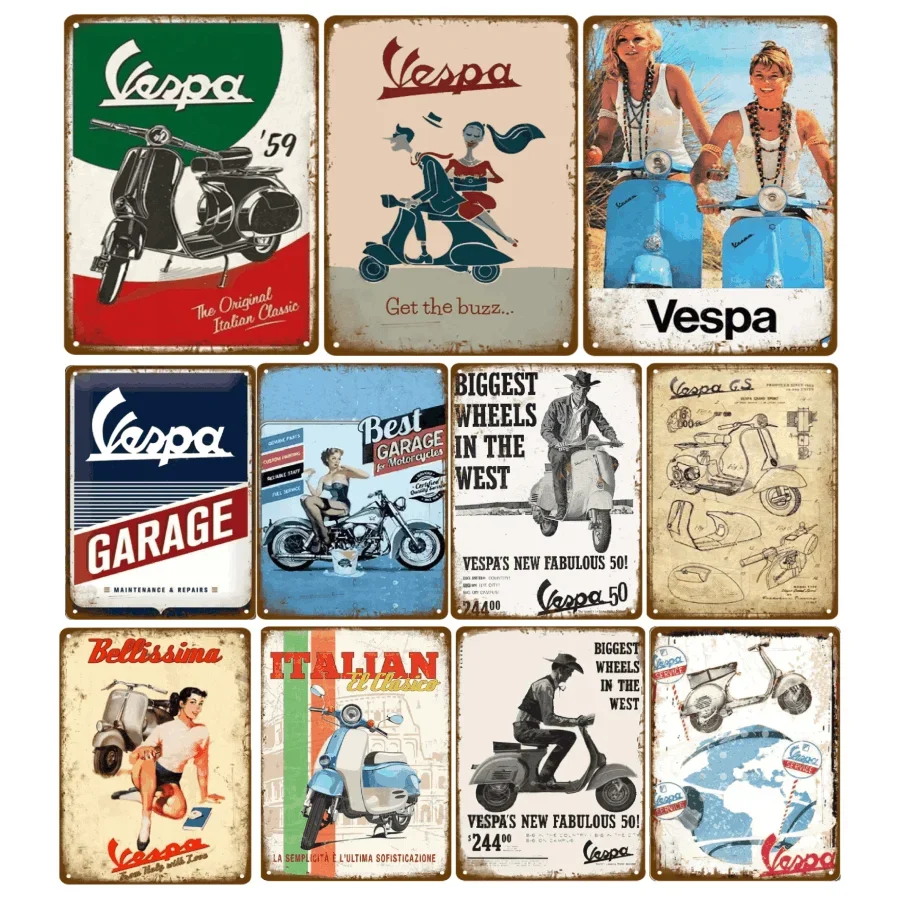 Motosiklet Vintage park garaj Vintage teneke işareti Metal duvar işaretleri dekor pas sanat el sanatları perişan plaketler Bar Pub plaka boyama