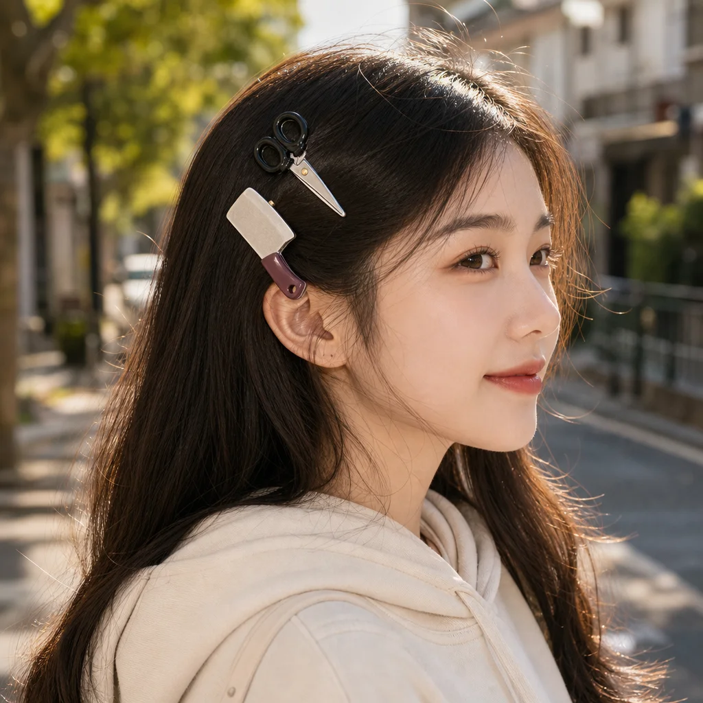 Women Kitchen Accessories - 4개 재미있는 참신한 모양의 헤어 바레트