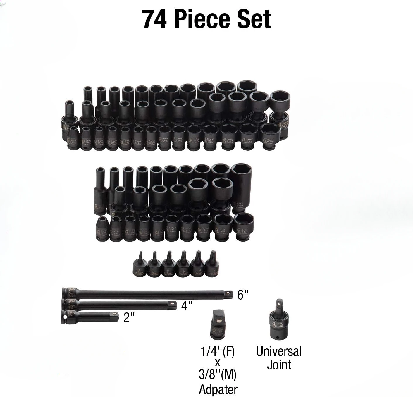 Master Fractional and Metric Impact Sockets Set