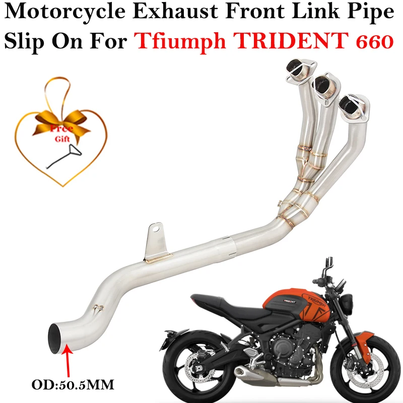 

Slip On For Triumph Trident 660 Motorcycle Exhaust Full Systems Modified Front Mid Link Pipe Escape 51MM Racing Stainless Steel