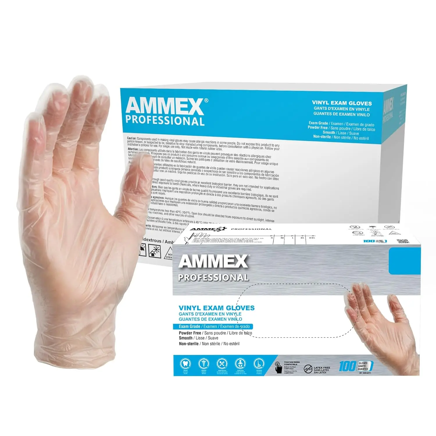 

Disposable Latex-Free Clear Vinyl Powder-Free Exam Grade 3 Mil Gloves for Medical, Cleaning & Food Use, Medium Case of 1000