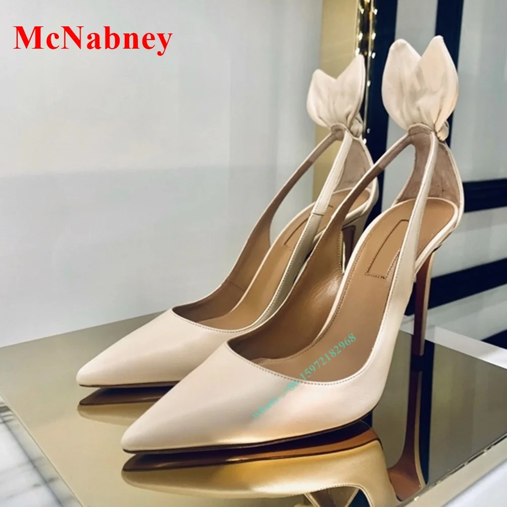 Bunny Ears Sweet High Heels Pumps Pointy Toe Solid Slingback Shallow Thin High Heel Sexy Women Shoes Spring Summer Party Dress