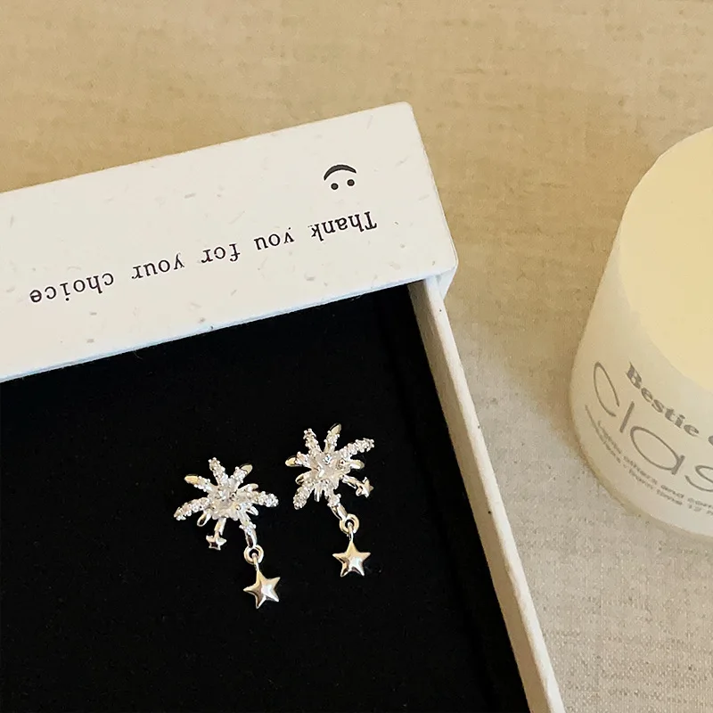 

Firework Star Zircon Earrings Unique Celestial Sparkle Dainty Elegant Everyday Statement Jewelry for Women