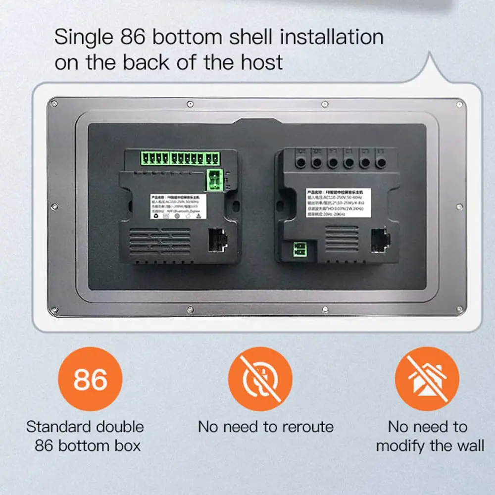 Tuya Panel kontrol pusat Multifungsi, rumah pintar 8 inci kontrol cerdas layar sentuh latar belakang musik Host ZigBee Gateway