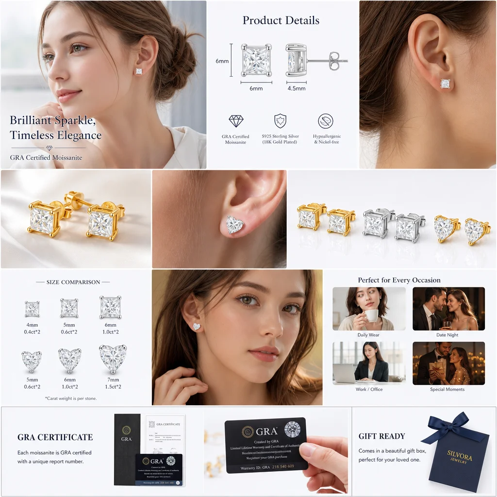 Oval geschliffener Moissanit mit GRA-Zertifikat, funkelnde D VVS Farbe, S925 Silber für Frauen, Jubiläumsgeschenke, Party, Verlobung. – Detail 11
