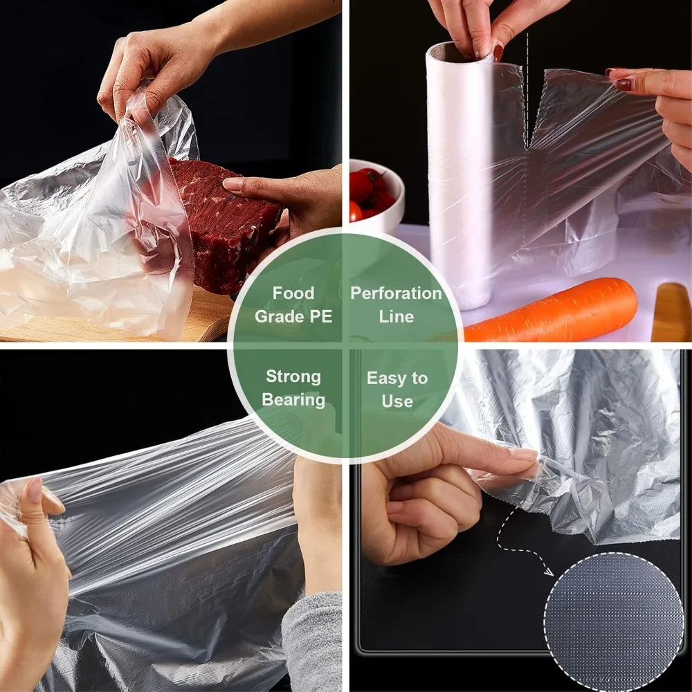 12 X 16 Inches Plastic Produce Bag on a Roll, Food Storage Bags for Fruits, Vegetable,350 Bags/Roll