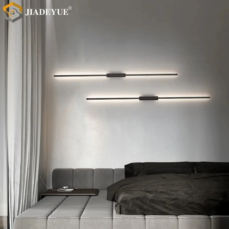 Modern minimalist LED şerit duvar lambası kanepe oturma odası TV arka plan duvar yatak odası başucu lambası 110V 220V