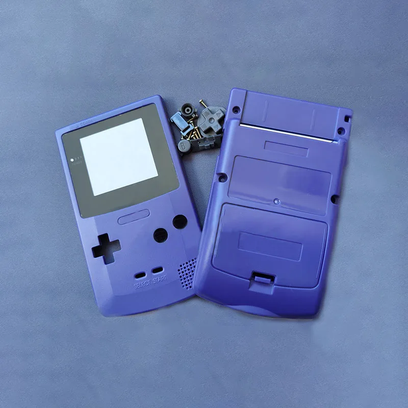 مجموعة واحدة لوحدة التحكم في الألعاب Gameboy Color GBC الكلاسيكية غطاء غلاف بلاستيكي مع زر مسامير