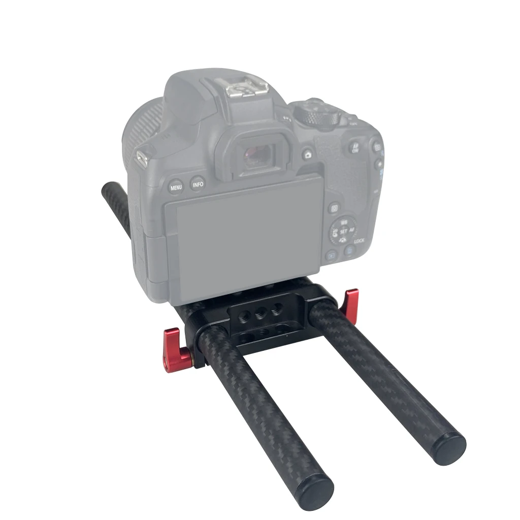 Universal 15mm Rod Rail Clamp Camera Mounting Base Plate Bracket for Panasonic Fujifilm SLR Cage Rig Follow Focus Support System