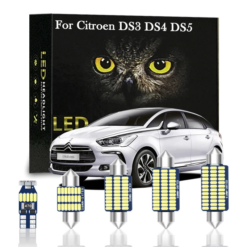 

LED Interior Lights For Citroen DS3 DS4 DS5 2009 2010 2011 2012 2013 2014 2015 2016 2017 2018 2019 2020 Car Indoor Lamps