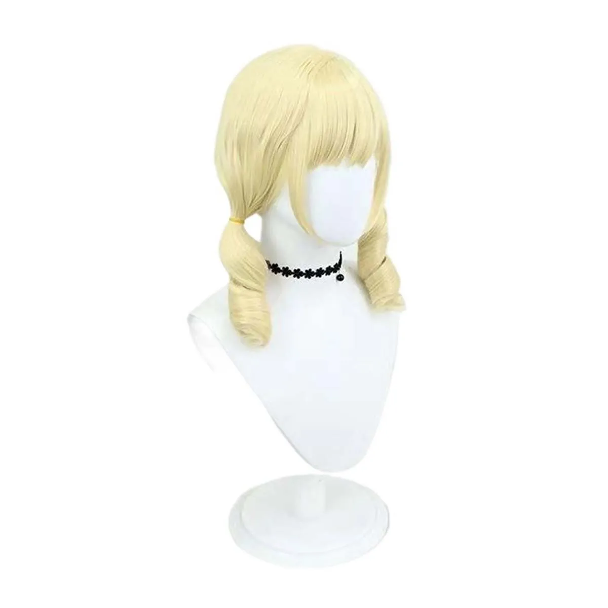 Halloween Cosplay Props Accessory Blonde Curly in Twin Drills Anime Mami Tomoe Wig