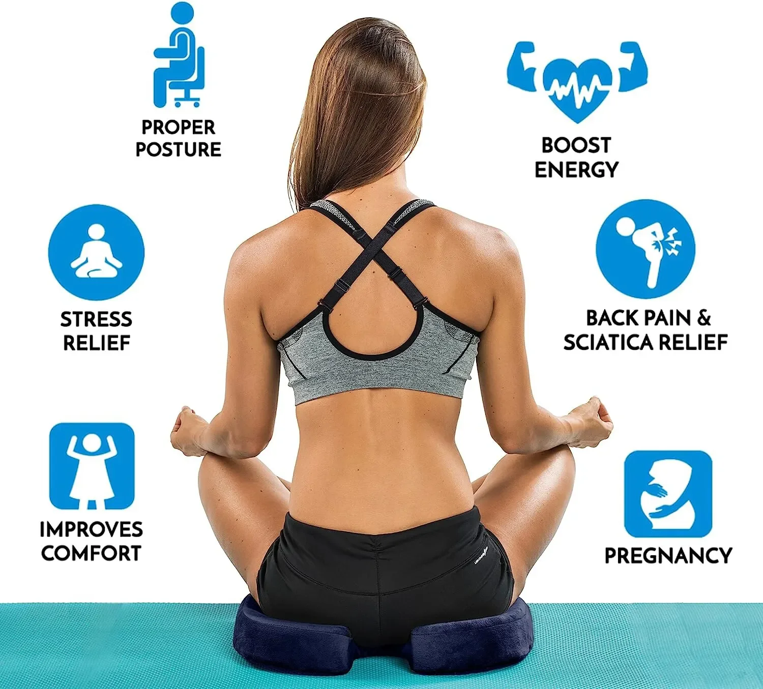 2026 Non-slip Gel Memory Foam Coccyx Seat Cushion for Office and Car, Long Sitting Relief Pad