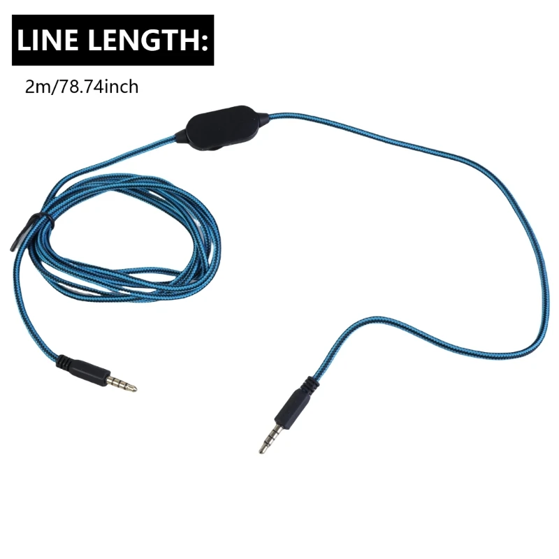 Replacement Nylons Braideds Gaming Headsets Sound Cable for AW310H with Inline Controls