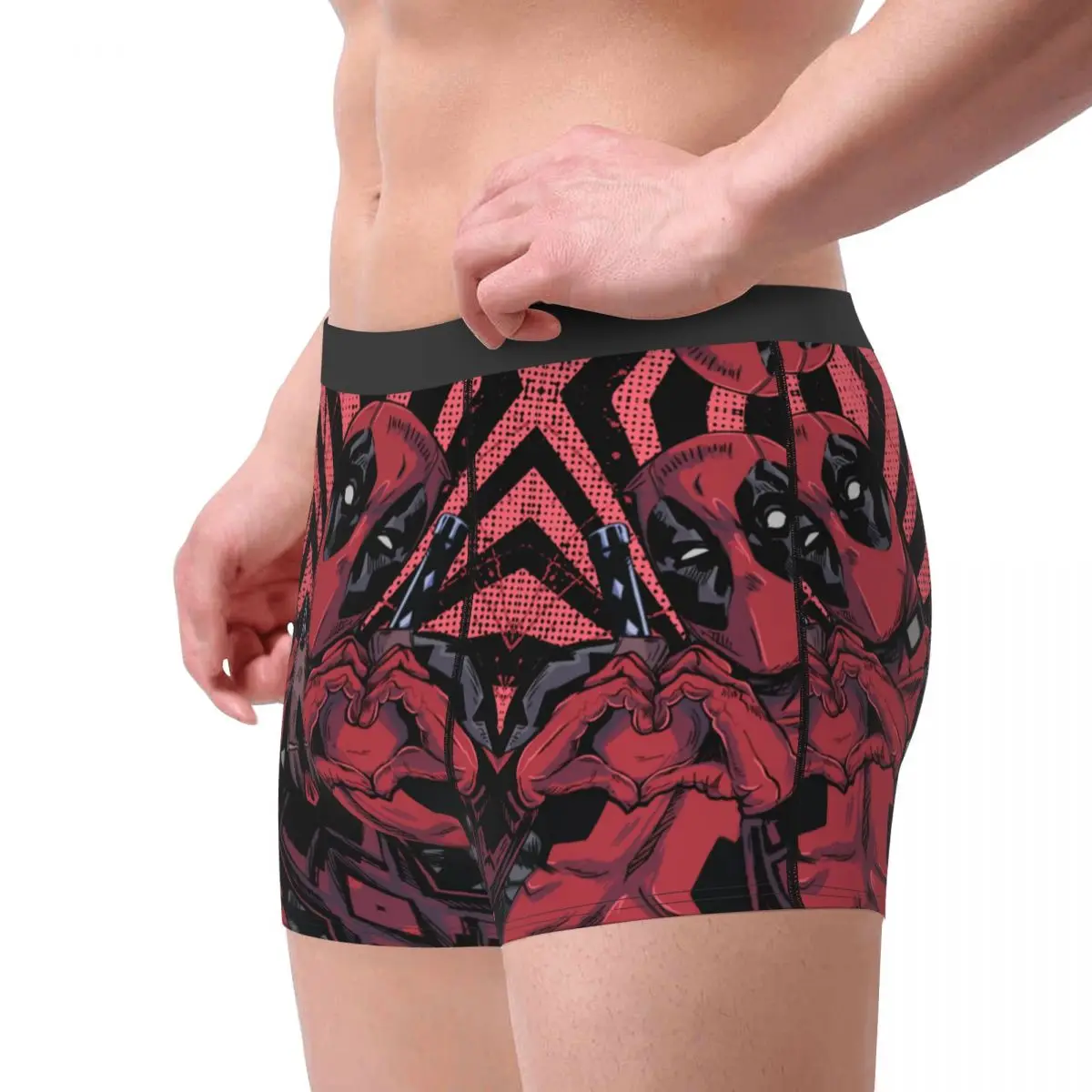 Custom Deadpool Hand Heart Boxers Shorts Mens Briefs Underwear Cool Underpants