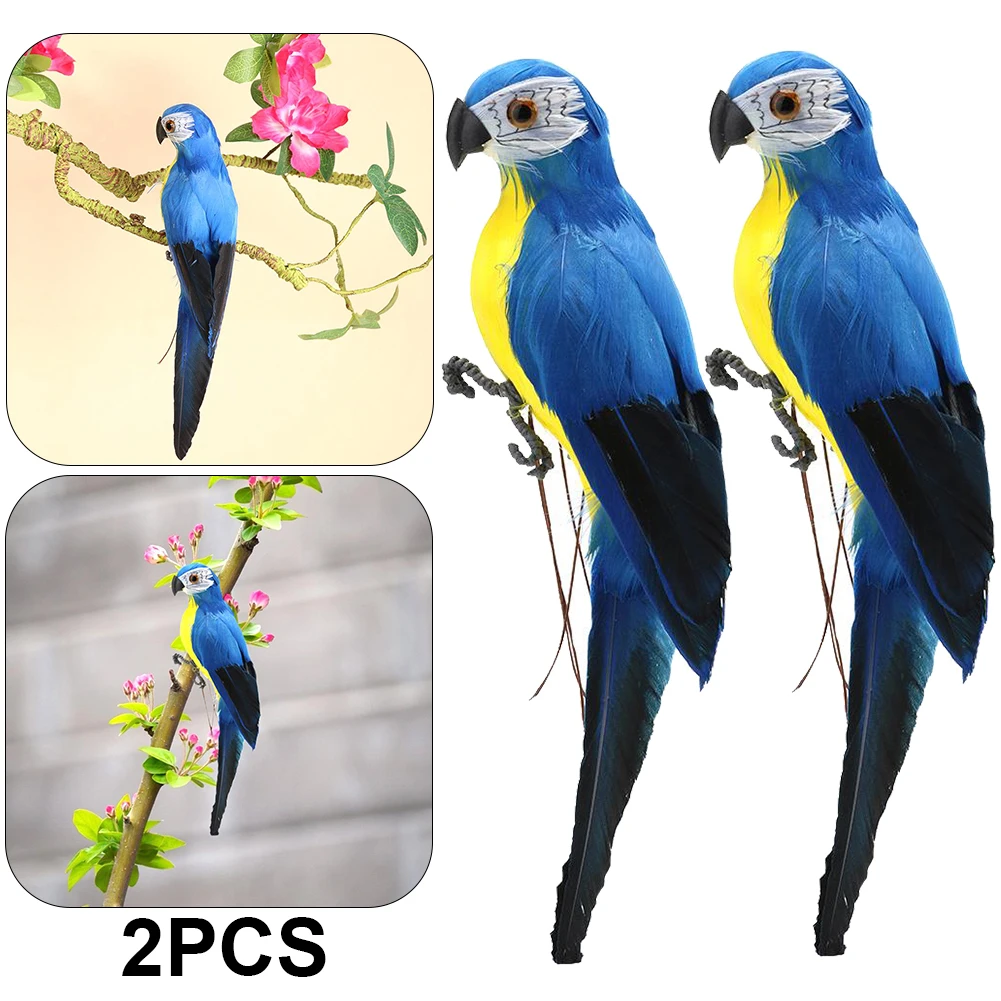 

2шт пенопластовое перо искусственная имитация модели птицы орнамент (голубой)