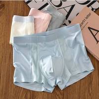 4 pcs 4pcs Men's Underwear Boxer Shorts Ice Silk Mesh Men Underpants Breathable Solid Sexy Men Panties Wholesale