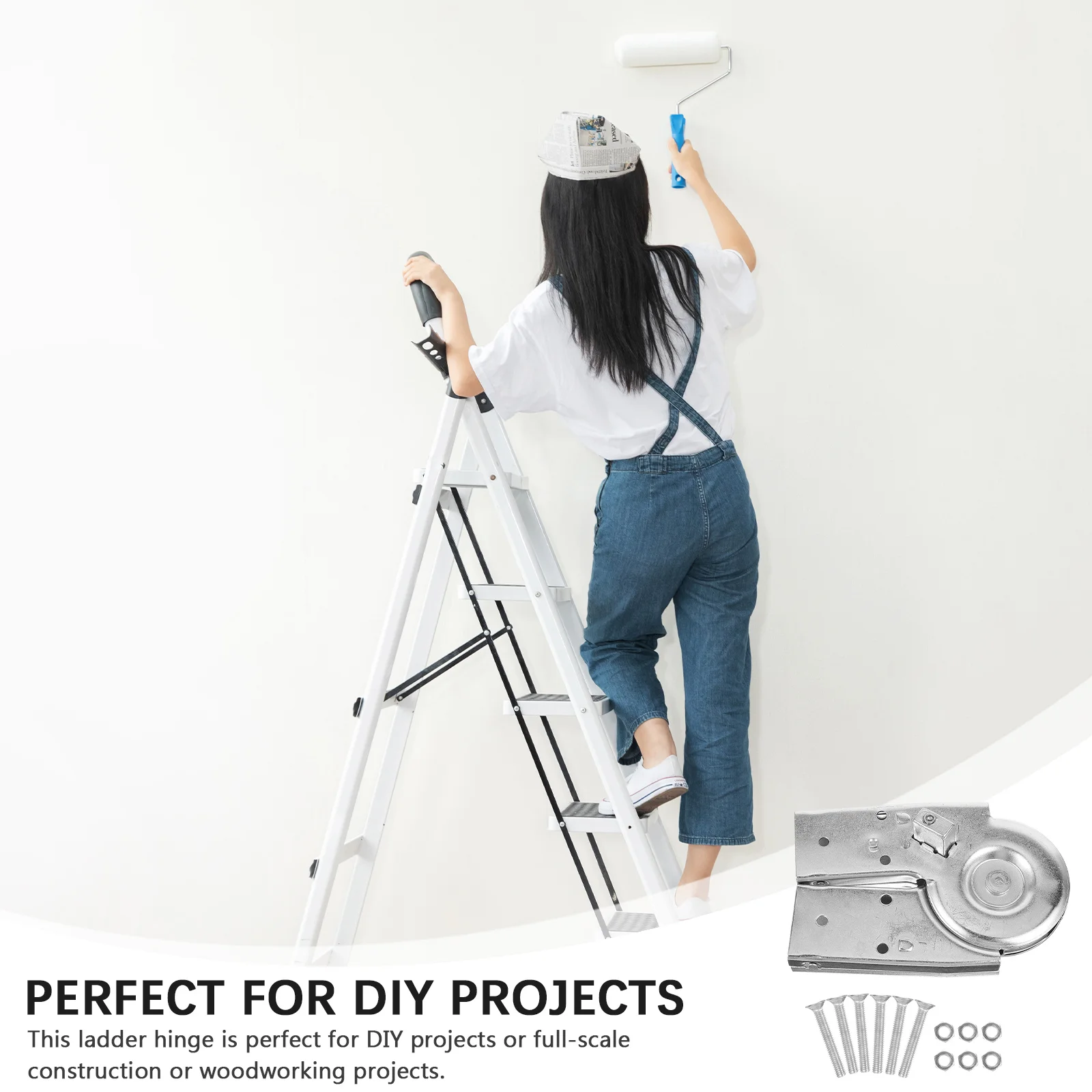 

Folding Ladder Connector Heavy Duty 25x50 Tube Soft Close Aluminum Joint Parts Screw Attachment Attic Hinge Accessories