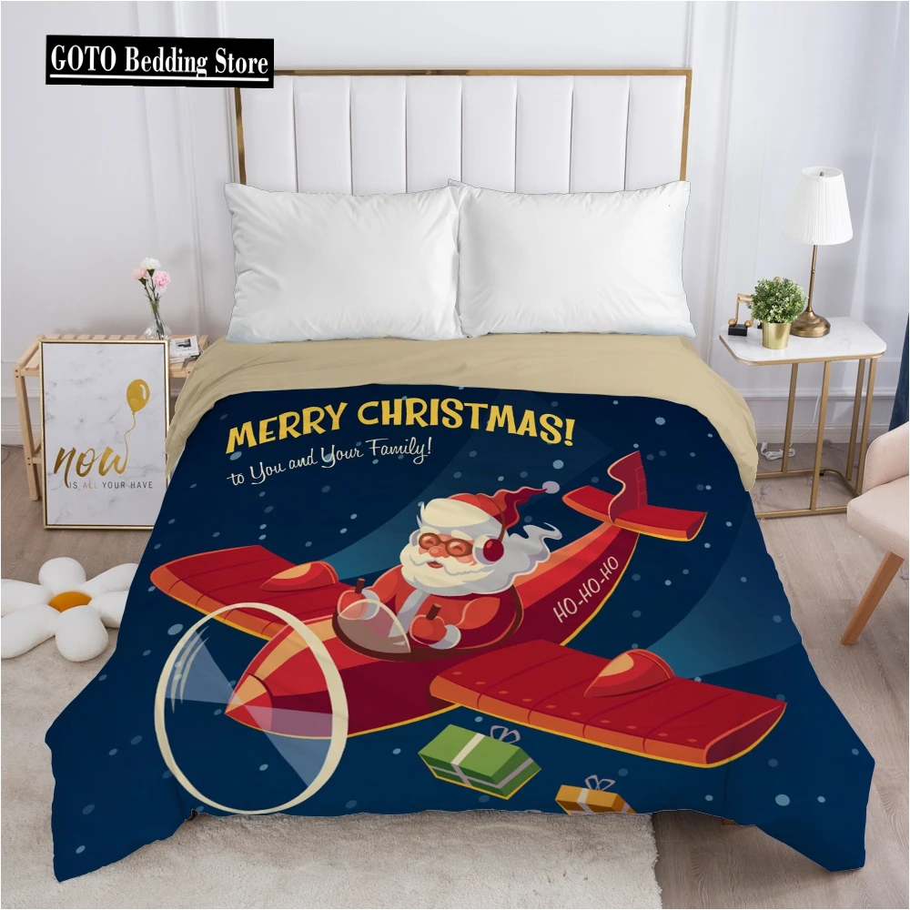 Christmas santa claus Duvet cover Quilt/Blanket/Comfortable Case 140x200 240x220 240x260 Queen King Single Bedding for Home fly