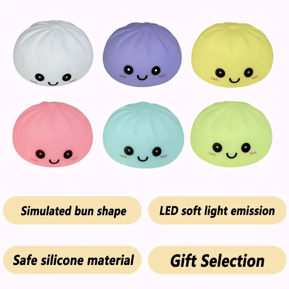 New Aesthetic LED Glowing Dumpling: Bubble Spitting Squeeze Toy, Realistic Food Decor & Sensory Gel Stress Ball for Adults/Kids