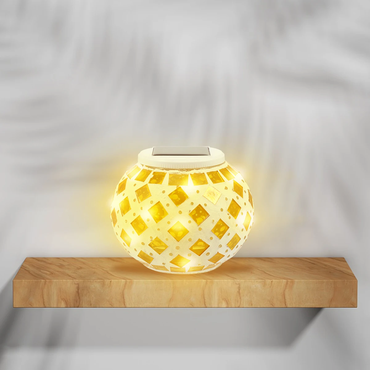 

Solar Mosaic Lights Solar Powered Lamp Warm Colors High Brightness Energy Saving Outdoor Garden Fence L Light for Flowers