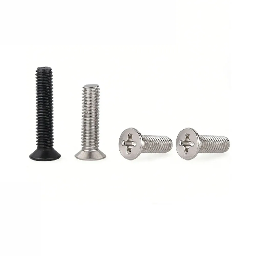 1000 Pcs KM Thread Dia 2M/2.5M Nickel Plated Cross Countersunk Head Black Flat Head Mobile Phone Computer Mini Screw