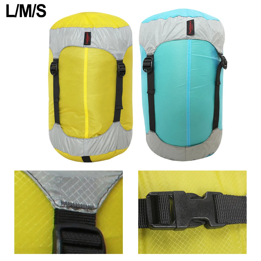 

Camping Sleeping Bag Compression Sack Sleeping Bag Stuff Sack Storage Bag Hiking Blue And Yellow New