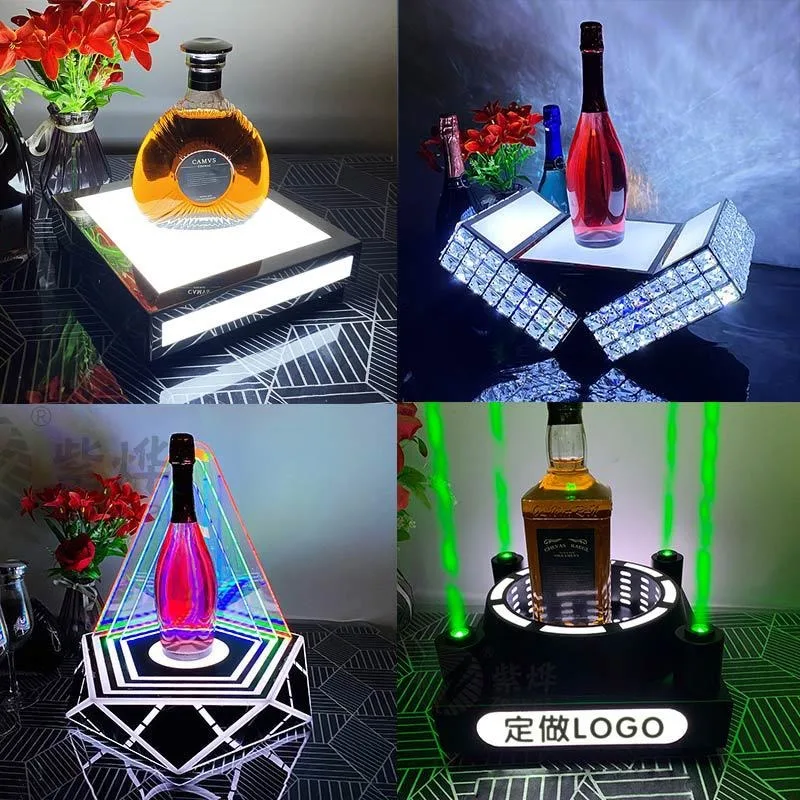 

LED charging bar luminous wine seat champagne foreign wine red wine tray display stand KTV laser