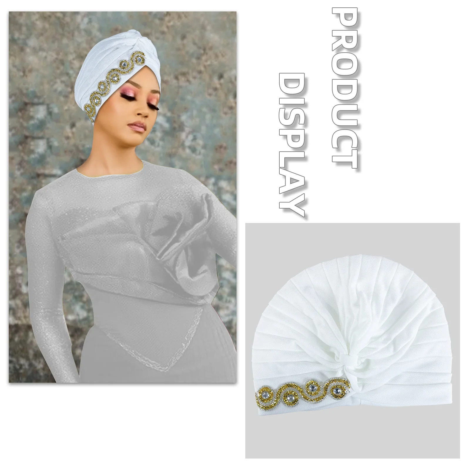 

Новинка 2025 года, тюрбан с бриллиантами, индийская шляпа, женский мусульманский хиджаб, химиотерапия, капот от выпадения волос, повязка на голову, платок, шапочки, шапка, Turbante Mujer