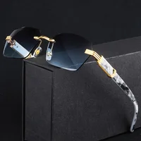 Fashion Rimless Sunglasses Men Women Populare Frameless Sun Glasses Male Female Classic Small Square Summer Traveling Shades - Image 2
