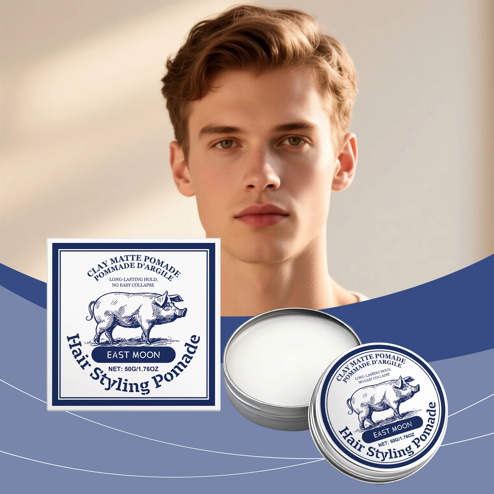 

Refreshing Non-Sticky Men's Hair Clay Matte Essence Hair Setting Balm for Easy Grooming and Smooth Finish Hair Root Care