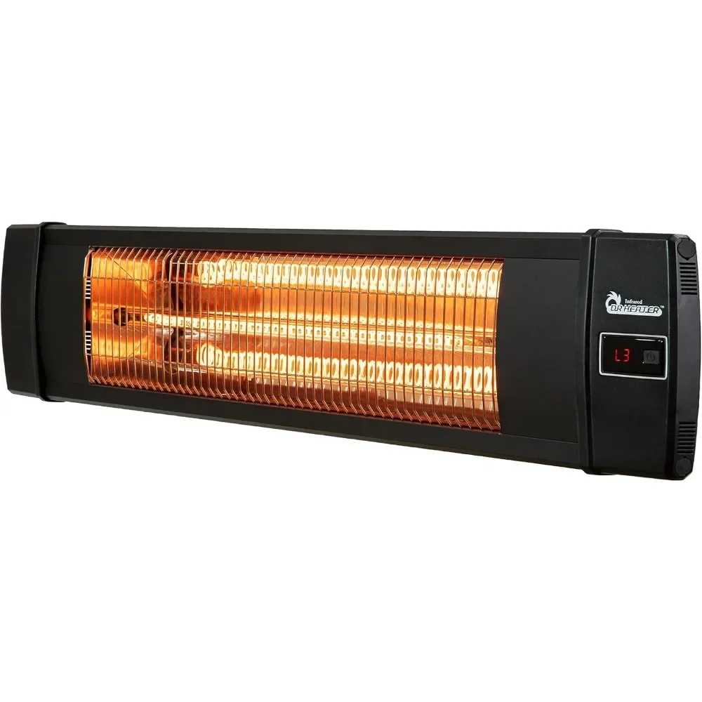 Carbon Infrared Outdoor Heater for Restaurant Patio Backyard Garage and Decks Standard Black