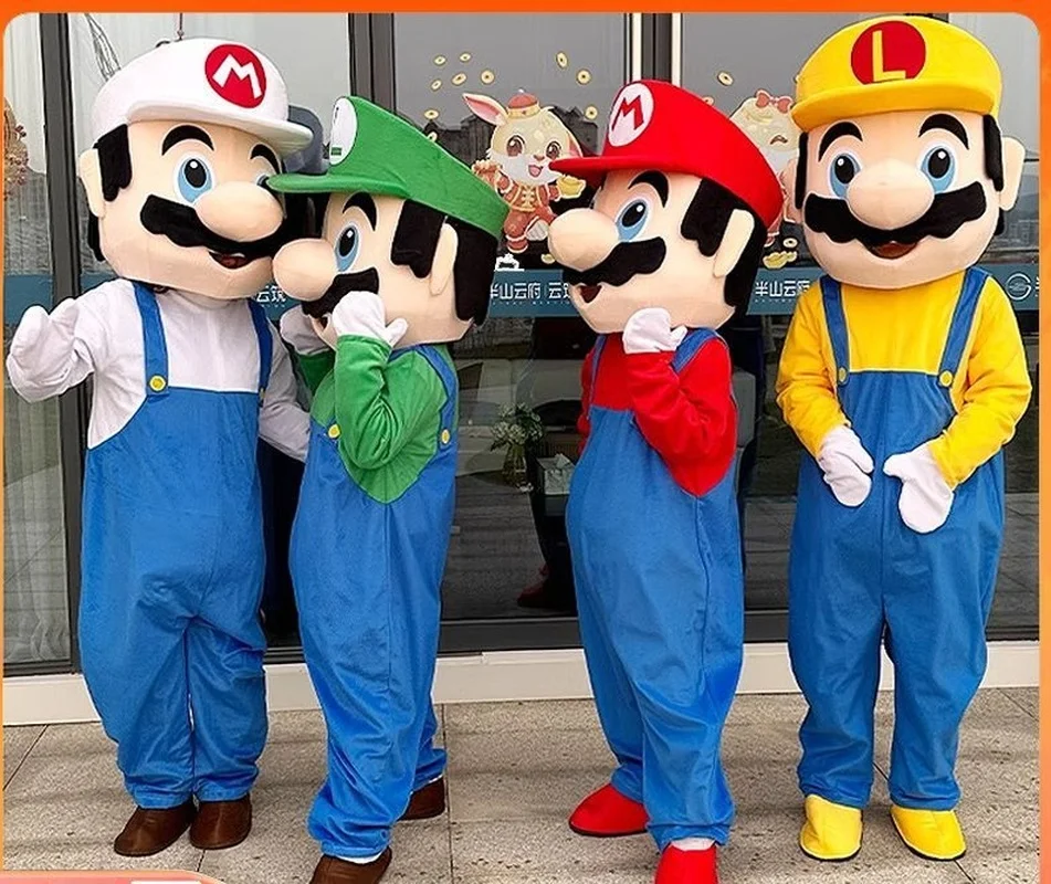 Super Mario Luigi Adult Mascot Costumes Cartoon Walking Doll Outfits Stage Performance Party Event Cosplay Props For Adults