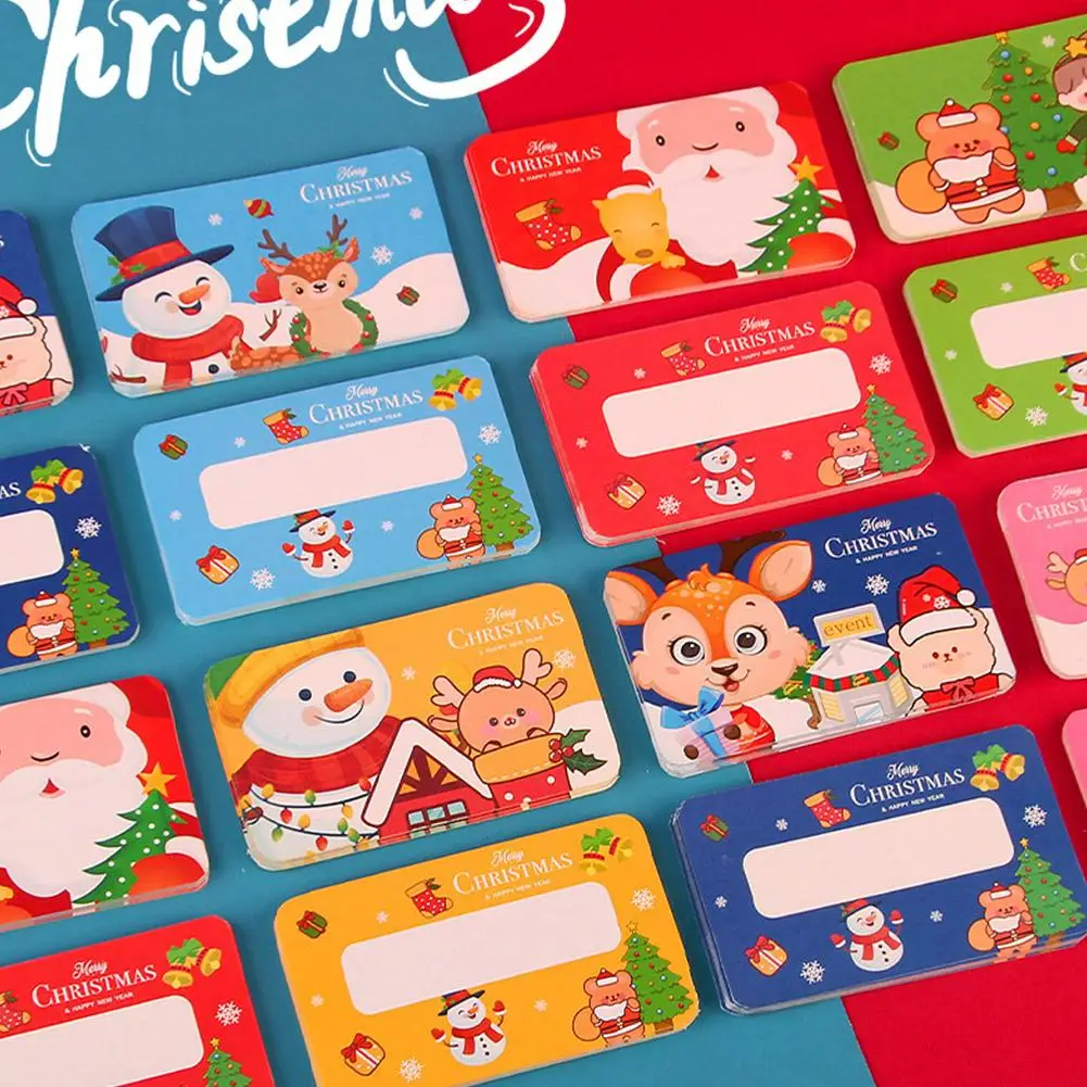 20pcs/set Cartoon Christmas Sticker Scratch Card Reward Card Surprise  Handwriting Interactive Cards Party Truth or Dare Cards