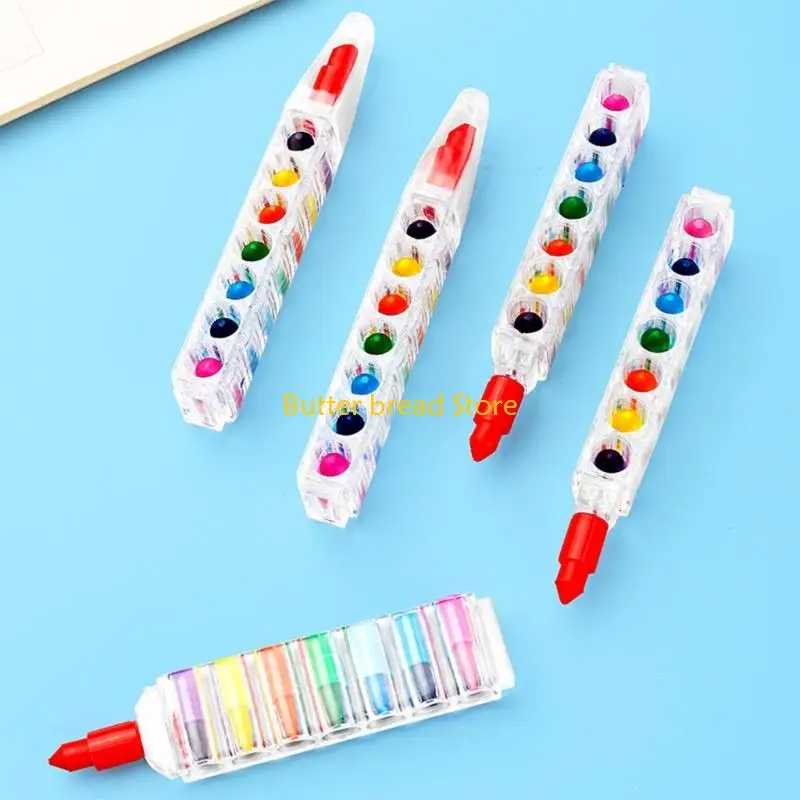 W89C Clate Art Art Crayon for Kids Toddler 8 Color Building Builds Oil Pastels Toddler Crayon for Art Drawing Coloring Book