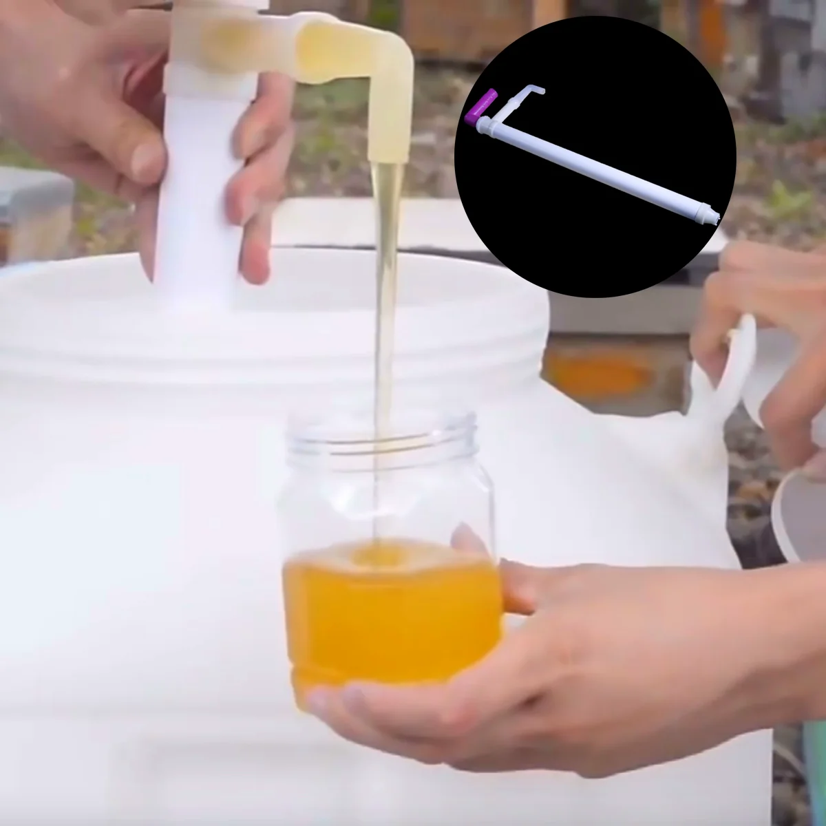 1 Set Honey Extractor Length 56cm Plastic Honey Oil Juice Extractor Small Filler Bottling Machine Professional Beekeeping Tools