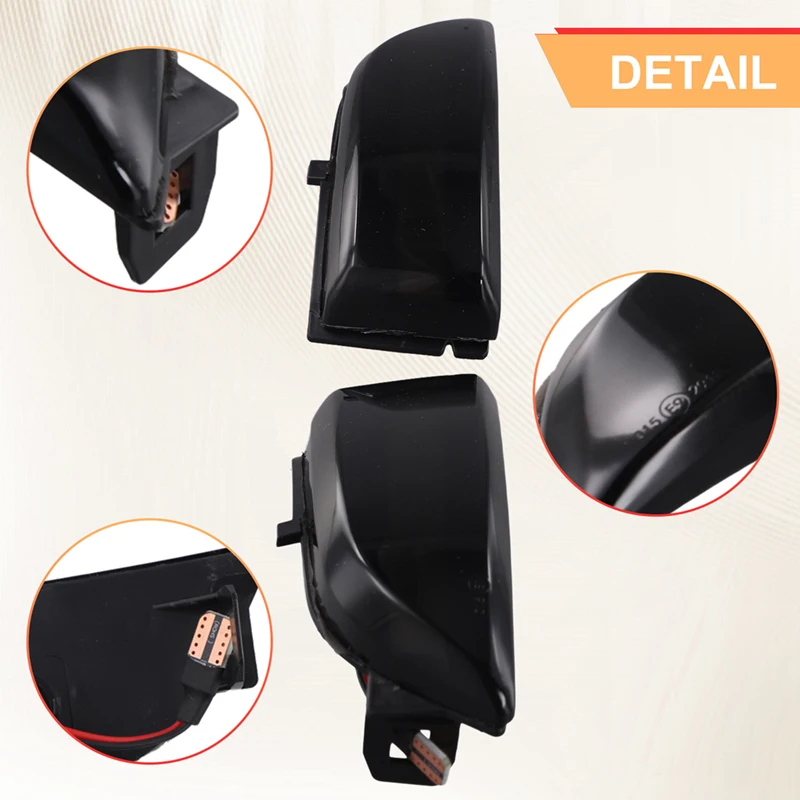 

WF-Car Dynamic LED Turn Signal Rearview Mirror Lights Blinker For Ford Everest 2015-2019 Ranger T6 Raptor Wildtrak Smoke