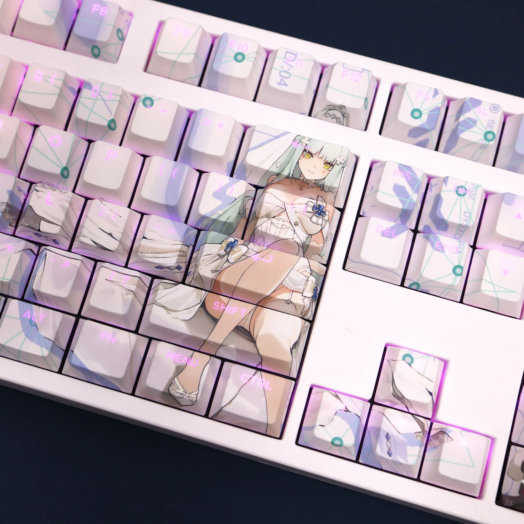 108 Keys/Set Clukay Klukai Cute Sexy Girl PBT Keycaps Cherry Height for MX Switch Mechanical Keyboard Game Custom