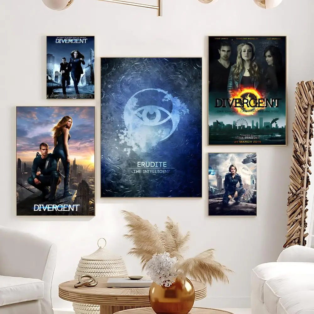 Film-D-Divergent-Poster, HD, selbstklebend, wasserfest, rahmenlos, Wandkunst für Zuhause, Büro, Wohnheim, Schlafzimmer, ideales Geschenk