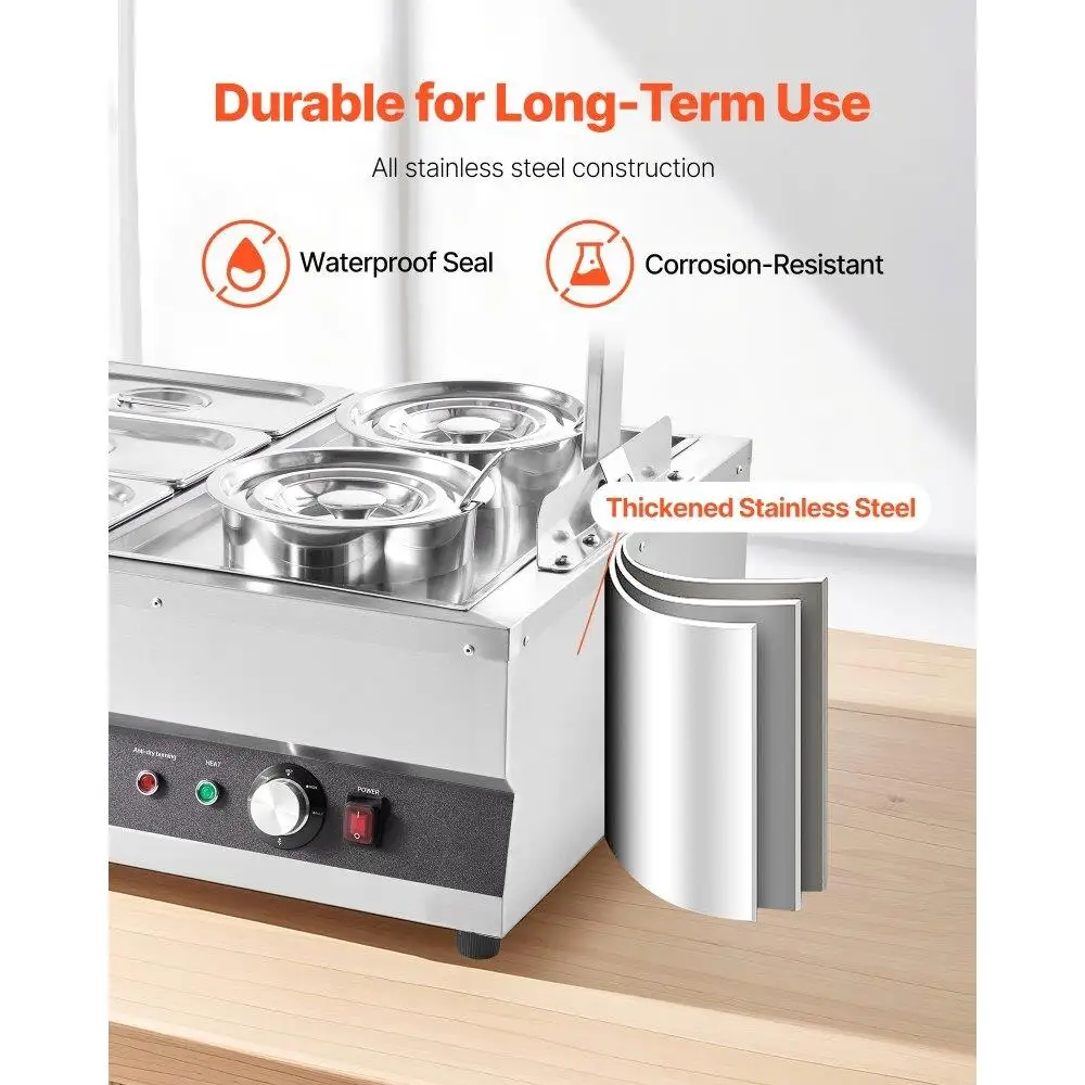 業務用スープウォーマー、2ポット6パン、レストランケータリングサービス向け