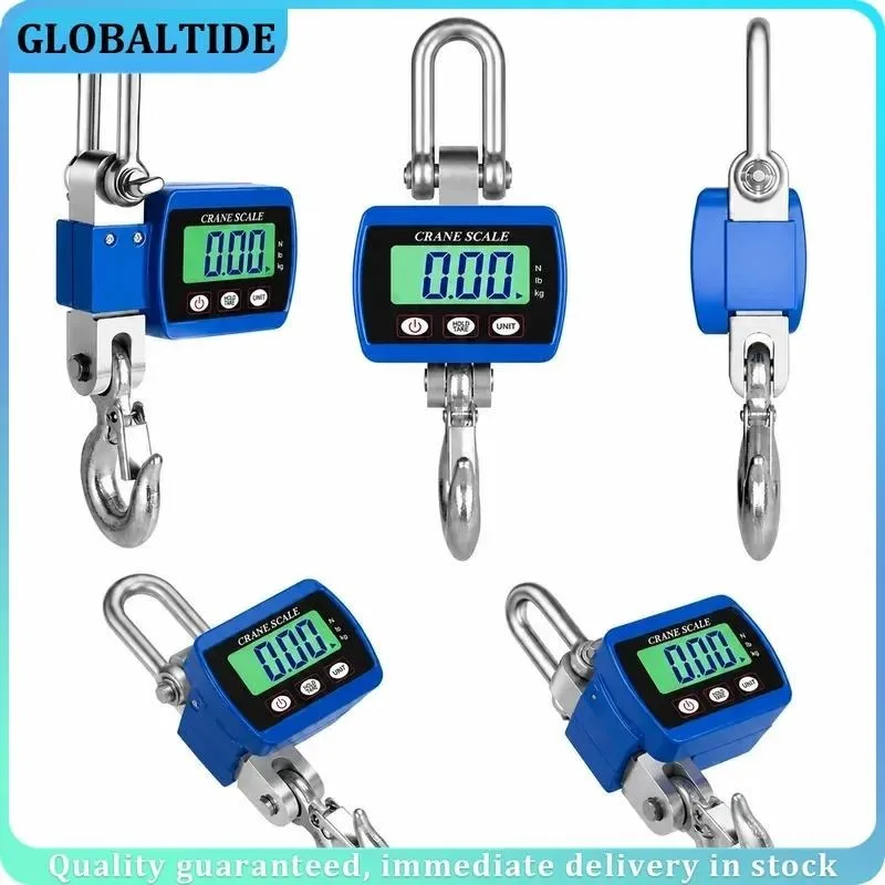 500kg Mini Crane Scale Precise Portable Hanging Scale LCD Digital Industrial Heavy Duty Alloy Steel Hook Weighing Tools
